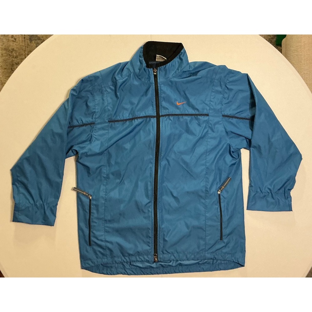 VTG Y2K Nike Windbreaker Jacket Blue Full Zip Back‎ Pocket Vented  Mens M